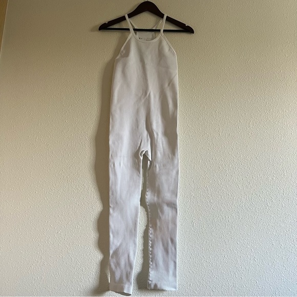 NWOT 🌺Free People Happiness Runs Ribbed Onsie /Jumpsuit in White Size M/L - Picture 7 of 13